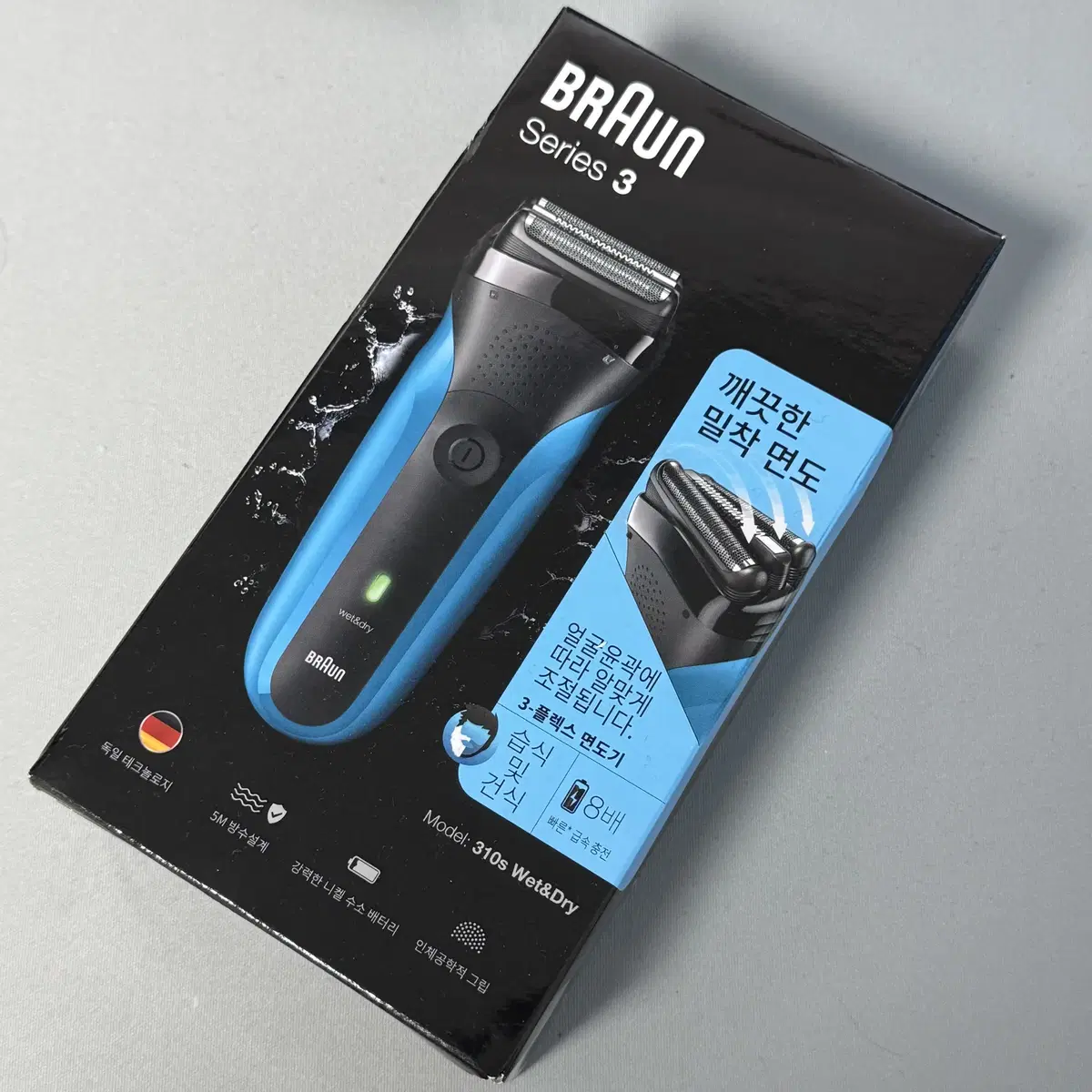 브라운 시리즈3 전기면도기 블루 미개봉 새제품 BRAUN 310s