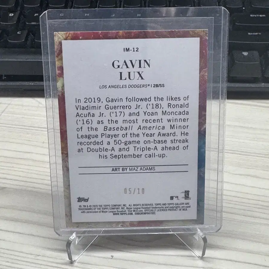 가빈 럭스 (Gavin Lux) 친필 한정 사인 카드 팝니다.