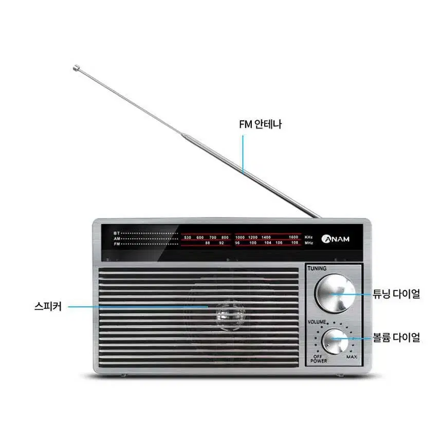 레트로스타일 블루투스 스피커 [라디오/휴대용]