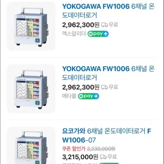 Yokogawa fw1006 테이터로거