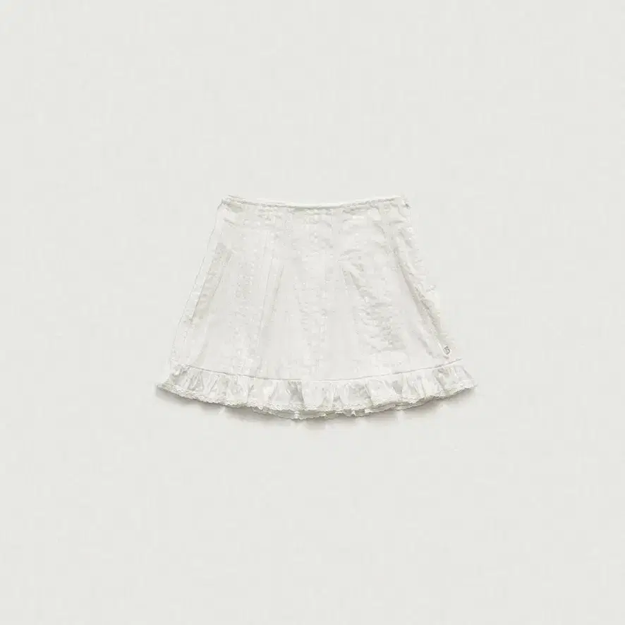 더바넷 white lignes lace mini skirt S