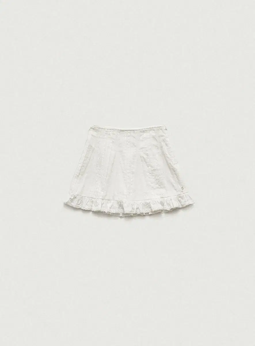 더바넷 white lignes lace mini skirt S