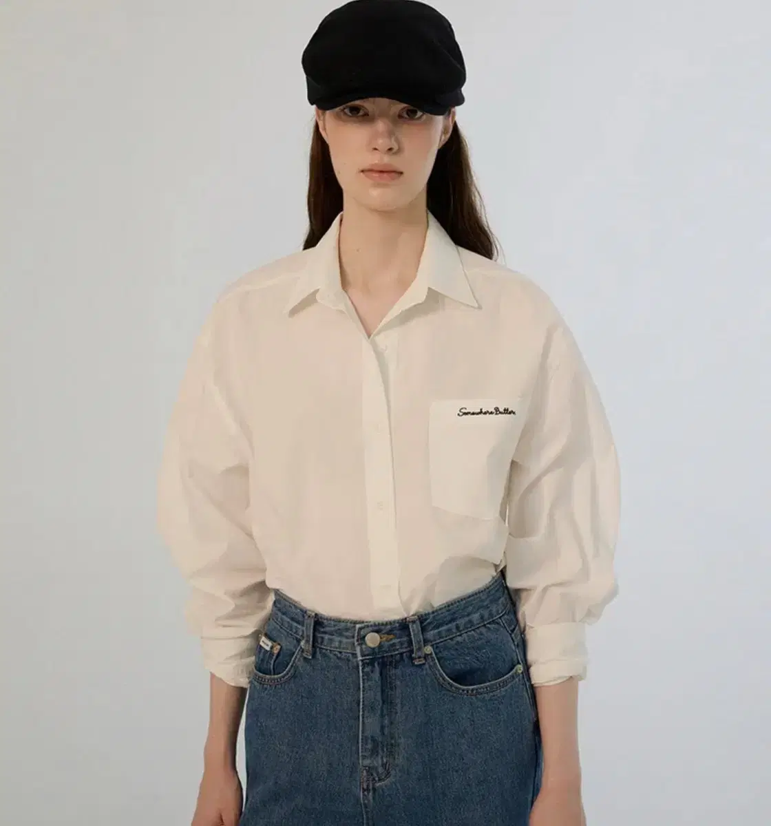 썸웨어버터) Danielle over-fit shirt - Ivory