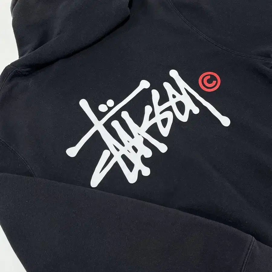 STUSSY 스투시 베이직 스탁 로고 후드 L