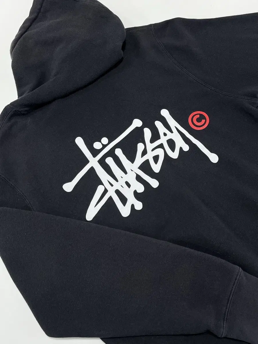 STUSSY 스투시 베이직 스탁 로고 후드 L