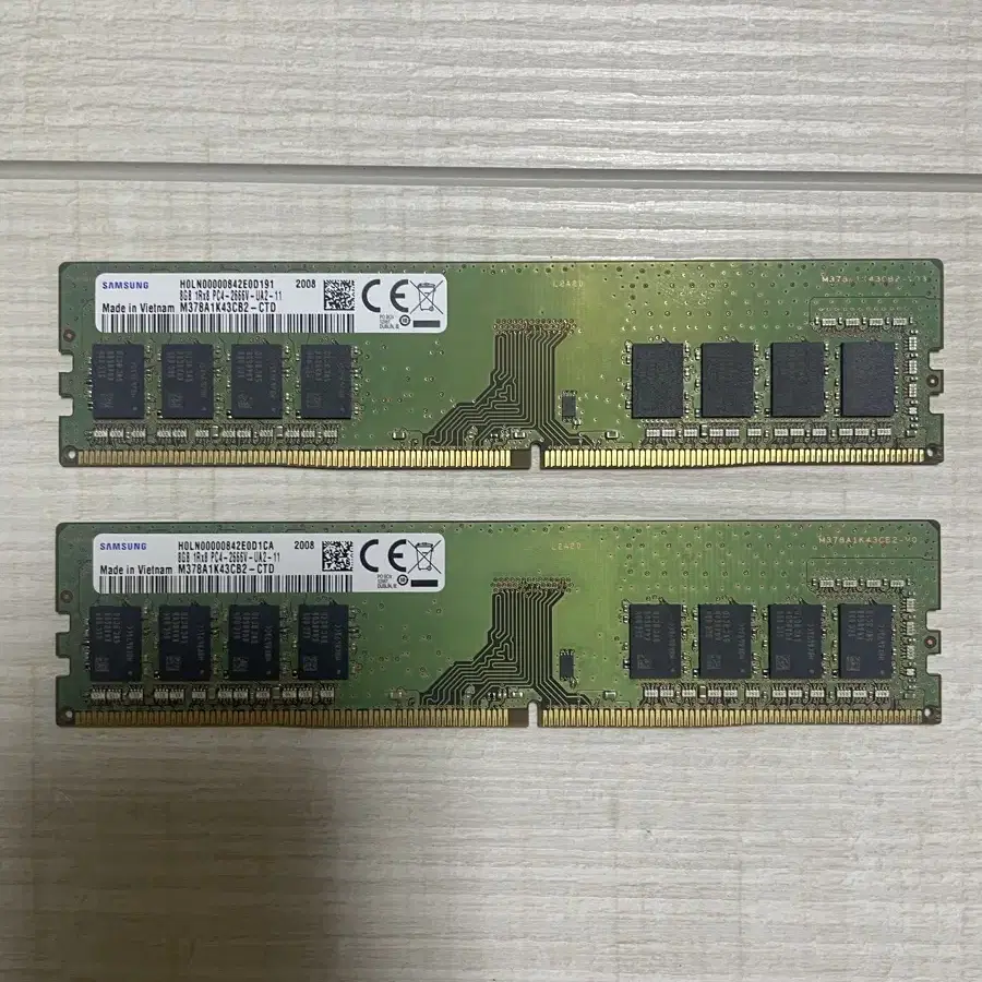 삼성 ddr4 2666v 8g 두 장 일괄 판매합니다