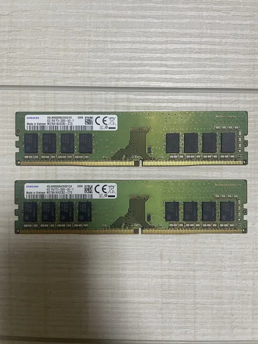 삼성 ddr4 2666v 8g 두 장 일괄 판매합니다