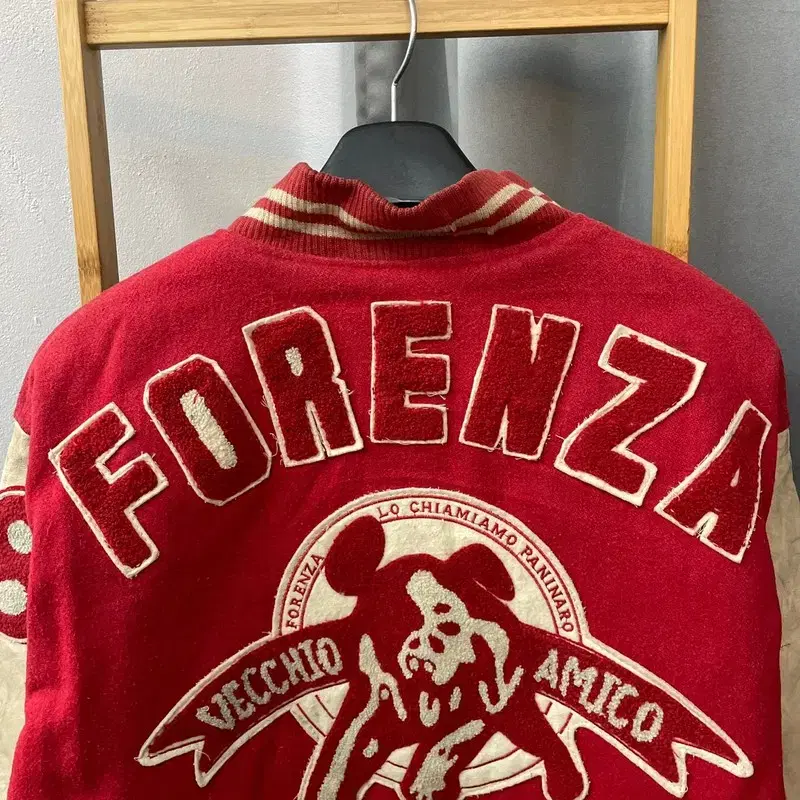 스몰 올드스쿨 forenza 90s 도그 레어 가죽 바시티 오염존재