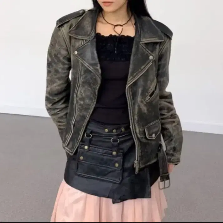 90s Leather jacket 일본 빈티지 레더 자켓