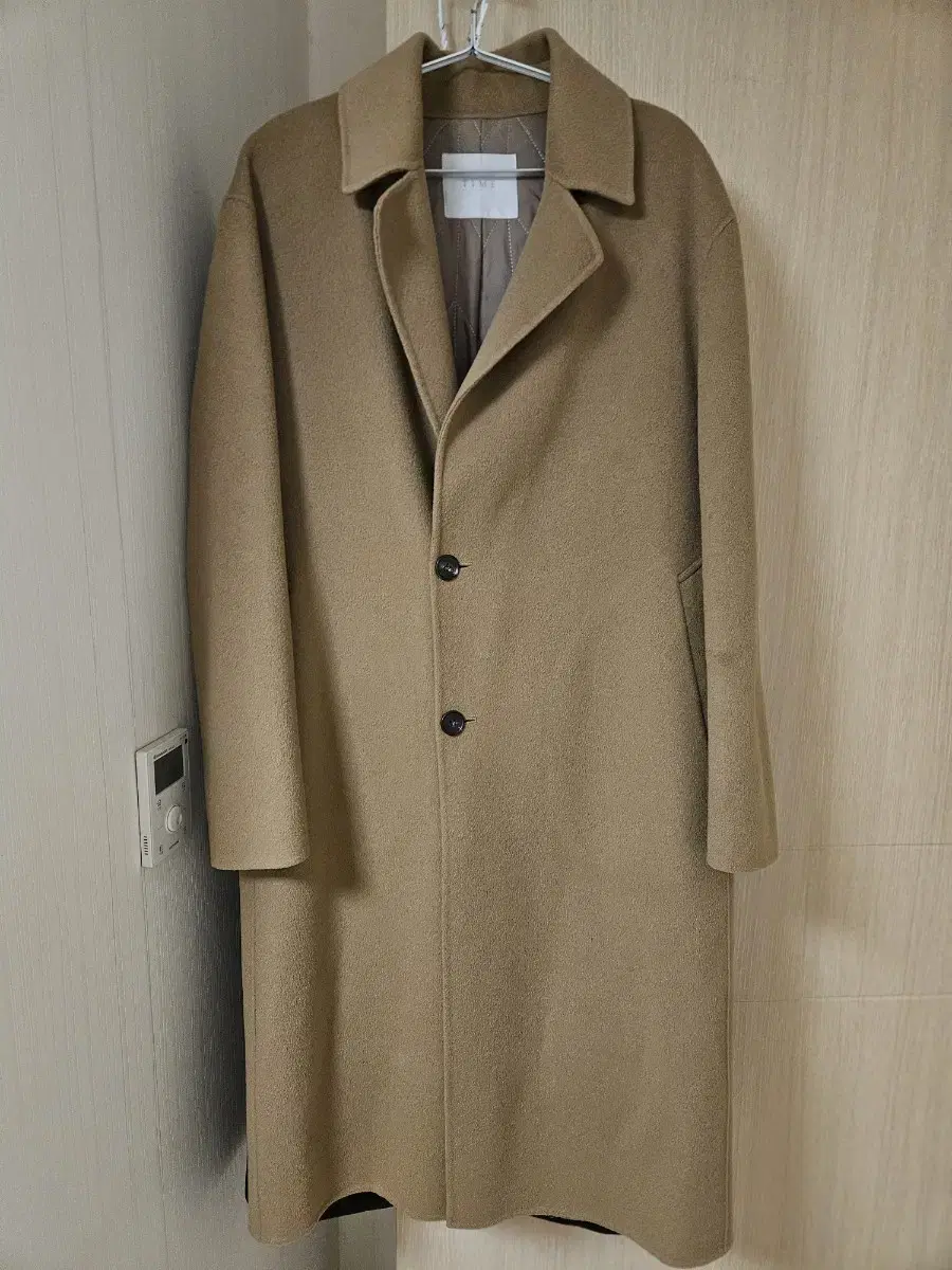 (105)Time Homme Beige Cashmere Coat