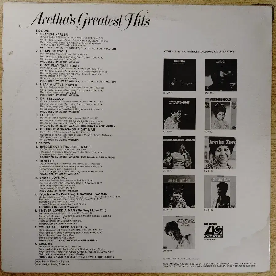 ARETHA FRANKLIN 음반 (LP 턴테이블 오디오 앰프 음향기기