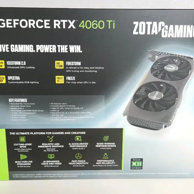 (미개봉) ZOTAC RTX 4060Ti GAMING D6 8GB