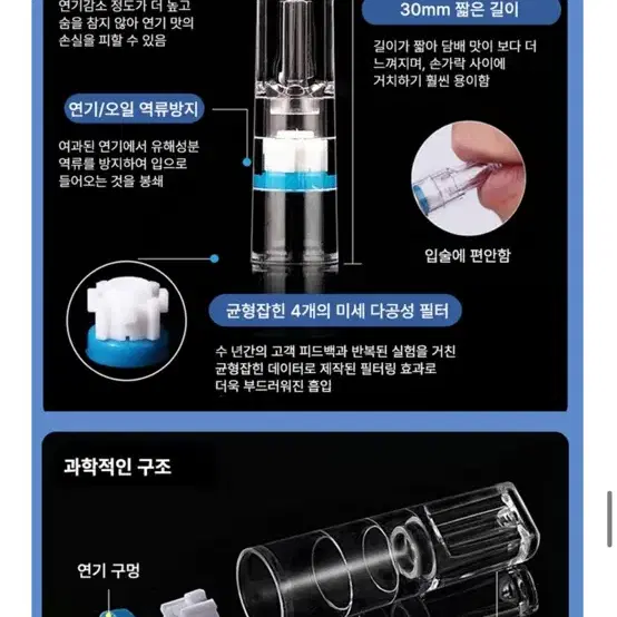 스모킹업 일회용 니코틴타르제거 흡연필터 100개입