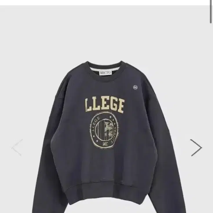 MENS 렉토 맨투맨 차콜 LLEGE LOGO SWEATSHIRT