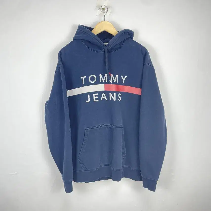 [TOMMY HILFIGER] 남성 레터링 기모 후드티 L