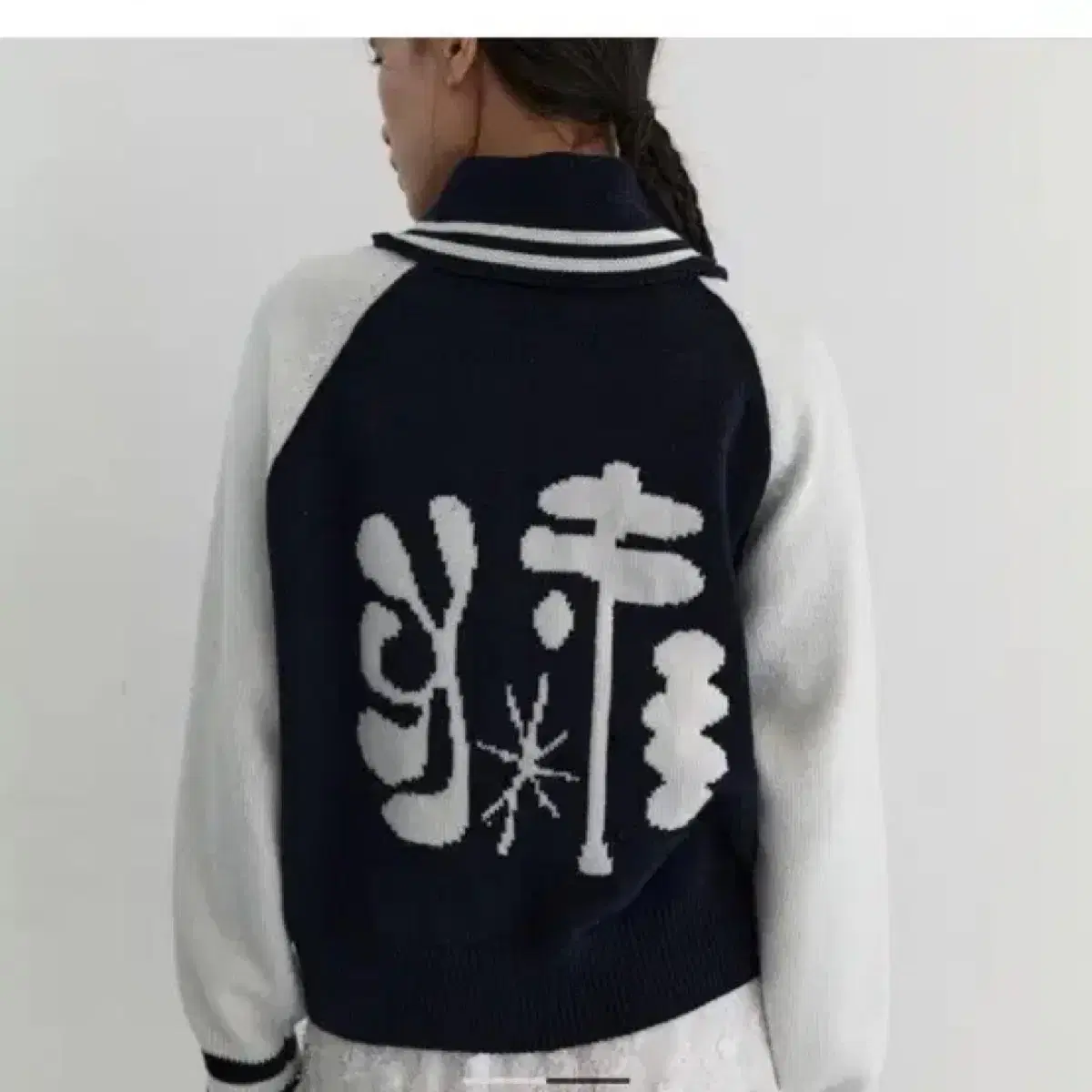 마조네 VARSITY KNIT CARDIGAN_NAVY