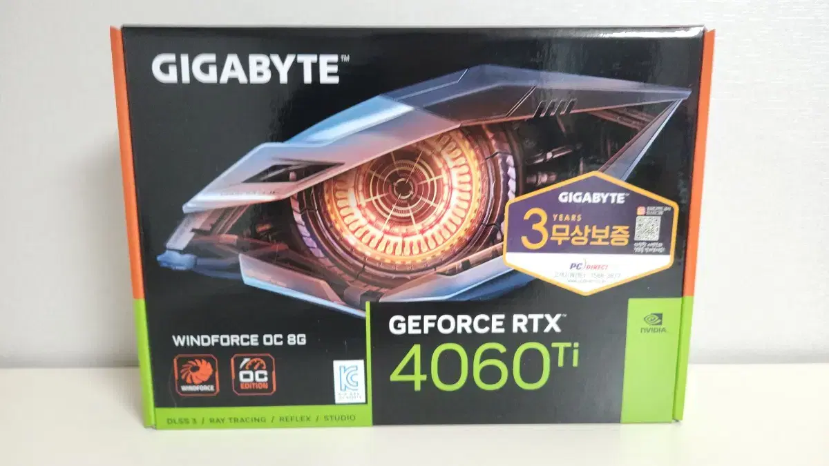 (미개봉) 기가바이트 RTX4060 Ti  OC D6 8GB 팝니다.