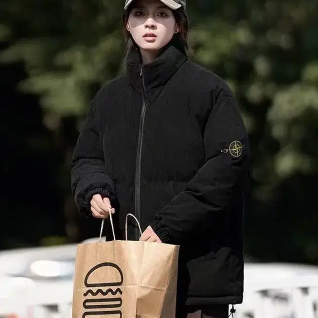 STONE ISLAND 퍼프 넥 다운 패딩 남녀공용 자켓