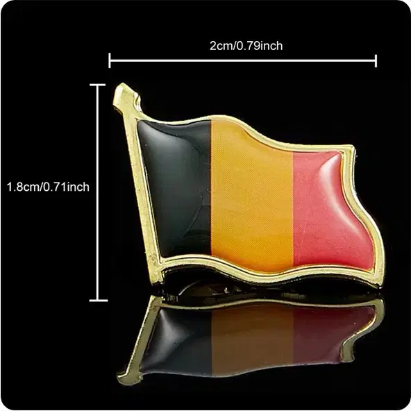 벨기에 국기 에폭시 라펠핀 배지 브로치 캐주얼 세트 의류 가방 악세서리