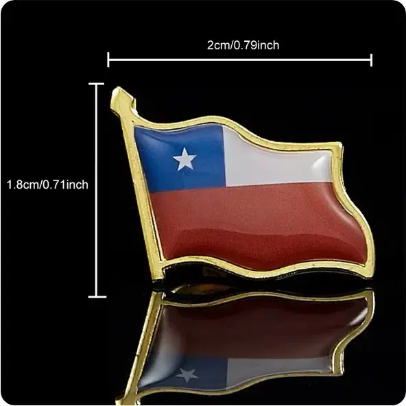 양각 깃발 금속 라펠핀 칠레 패션브로치 주얼리
