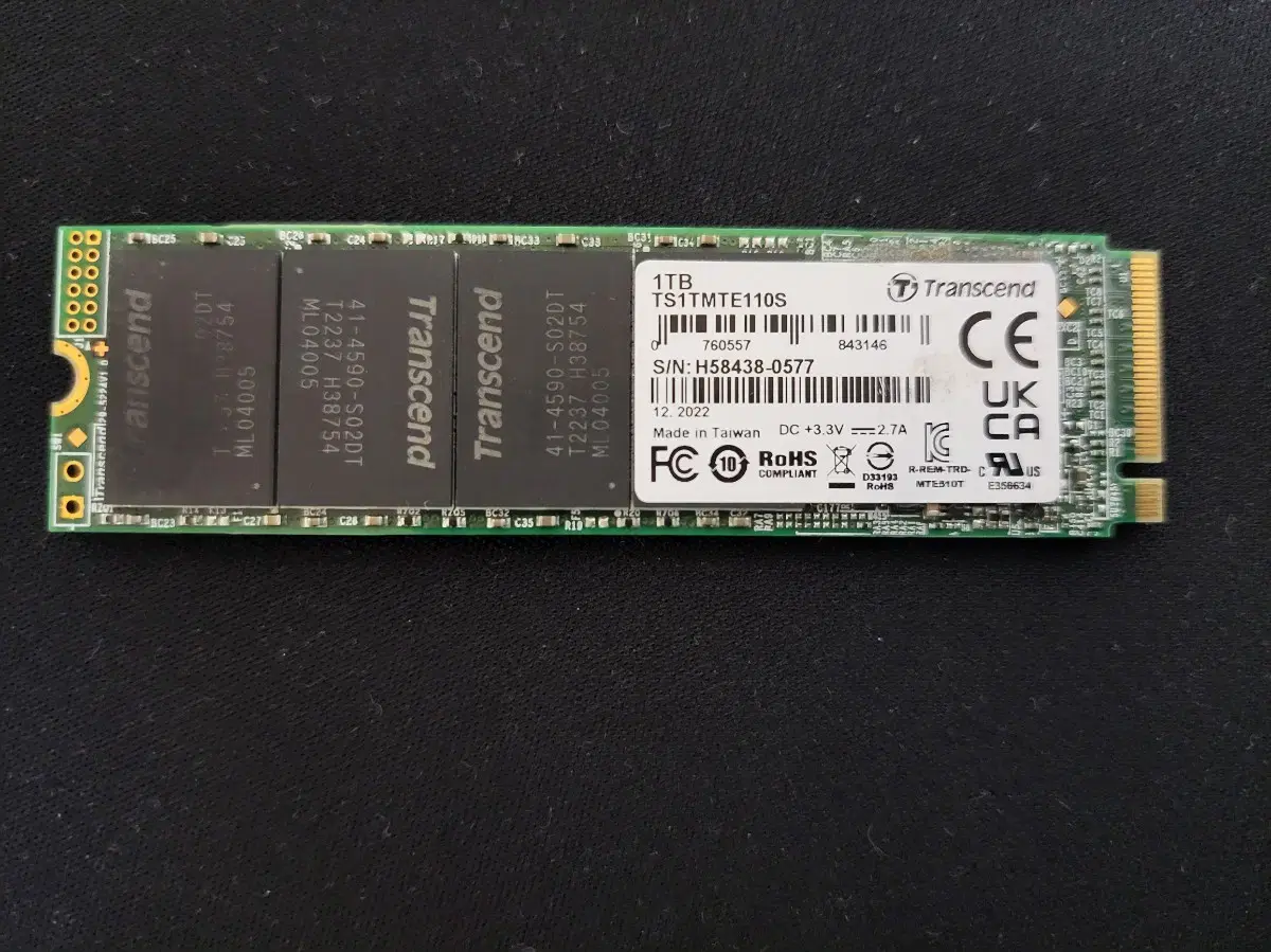 트랜센드 NVME SSD TS1TMTE110S 1TB