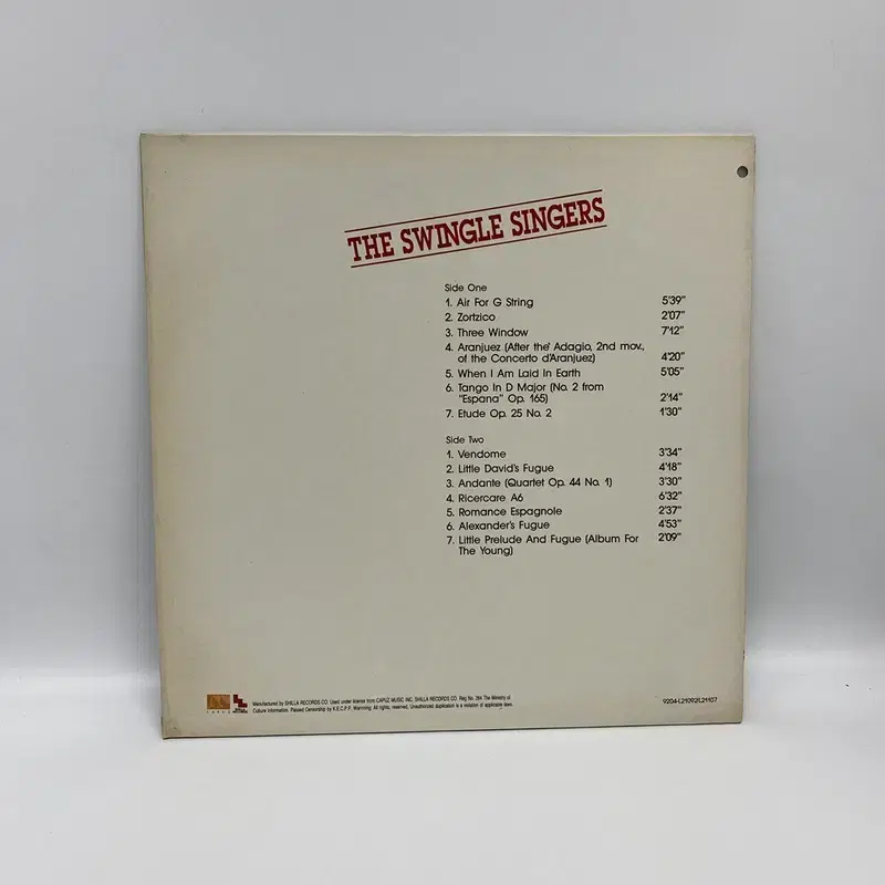 THE SWINGLE SINGERS  LP / AA6543