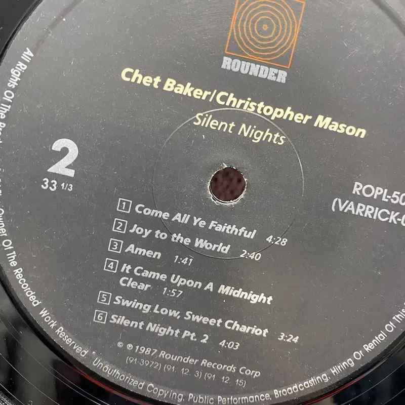 CHET BAKER CHRISTOPHER MASON LP / AA6548