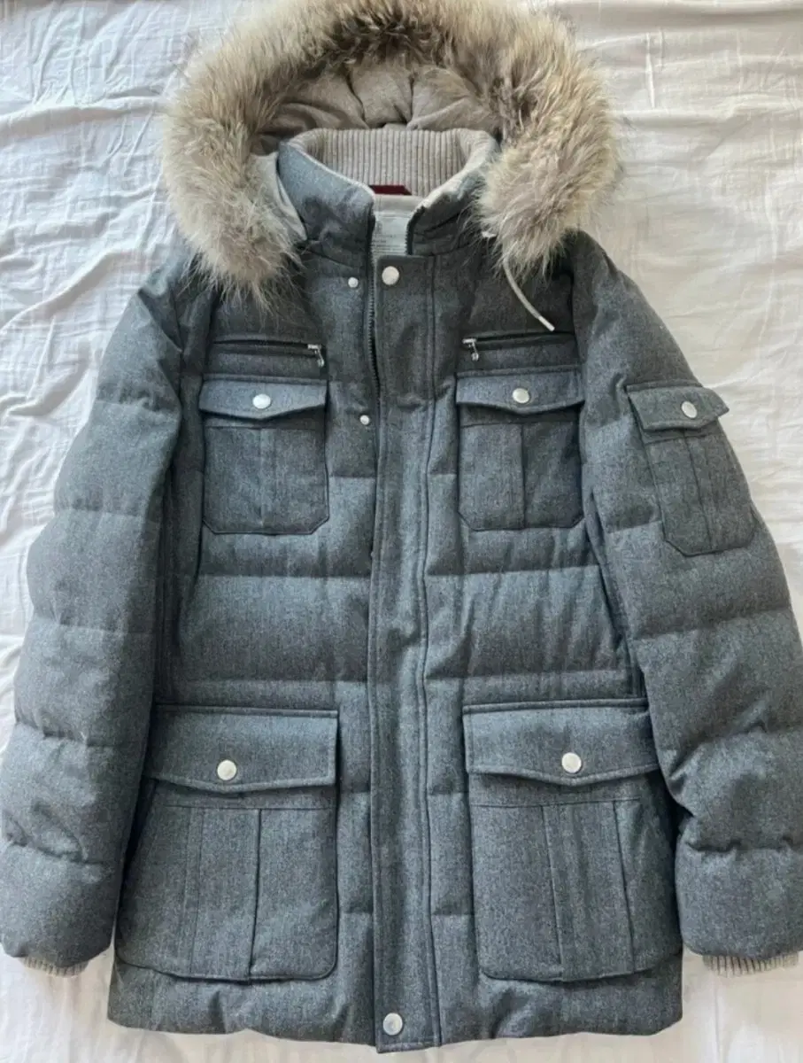 Cucinelli Wool and Cashmere Field Jacket Padded CoyoteFur