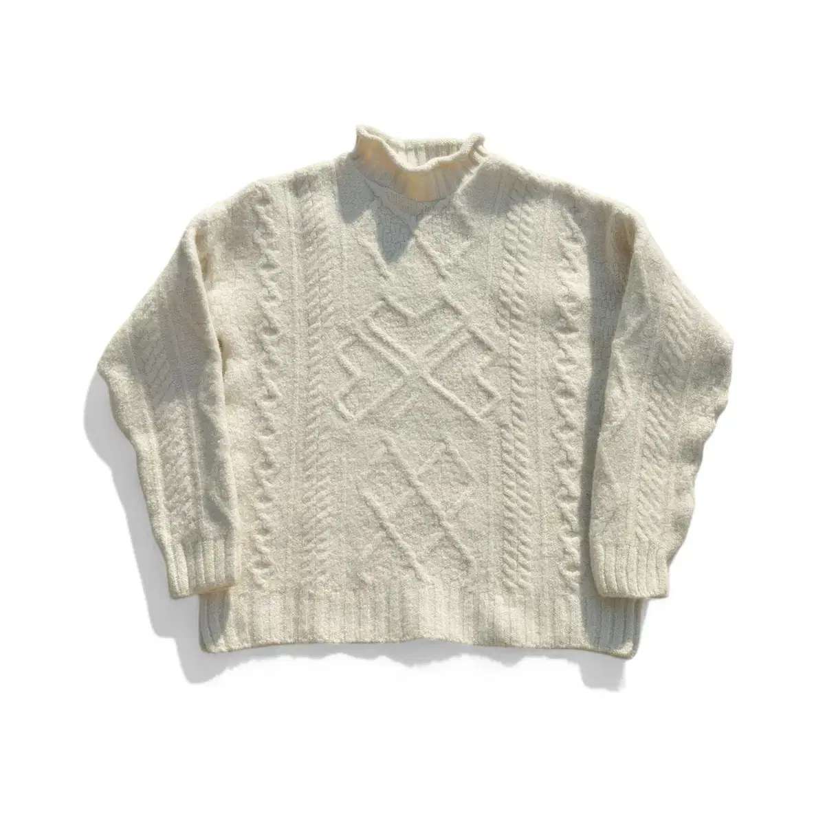 vintage Aran Moc neck fisherman Sweater