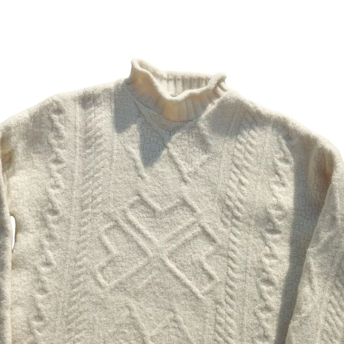 vintage Aran Moc neck fisherman Sweater