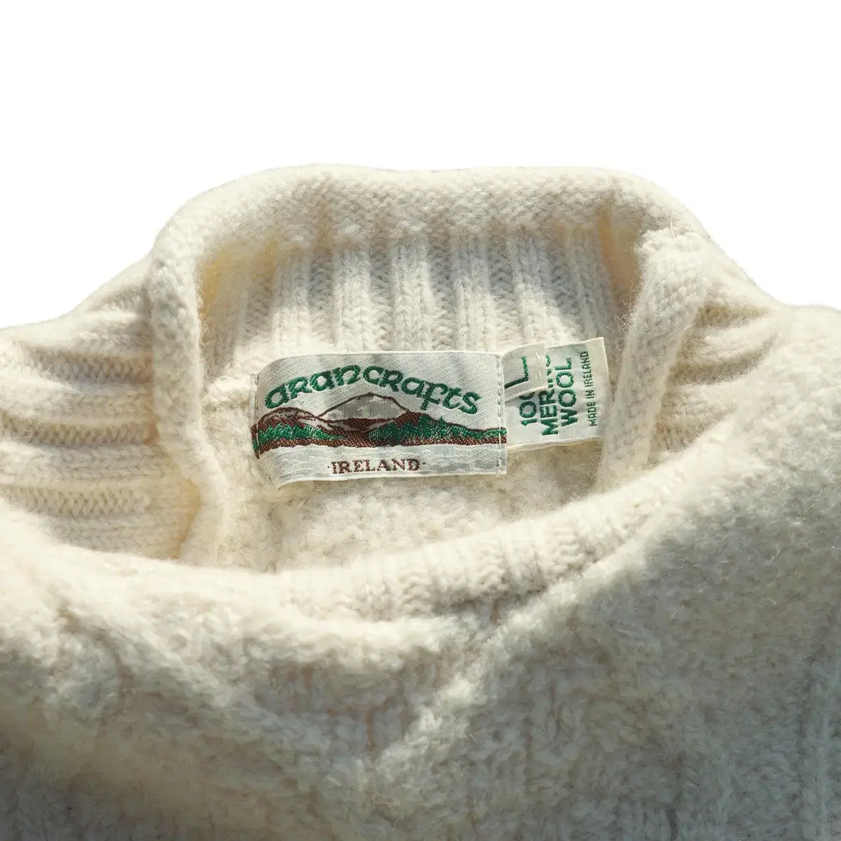 vintage Aran Moc neck fisherman Sweater