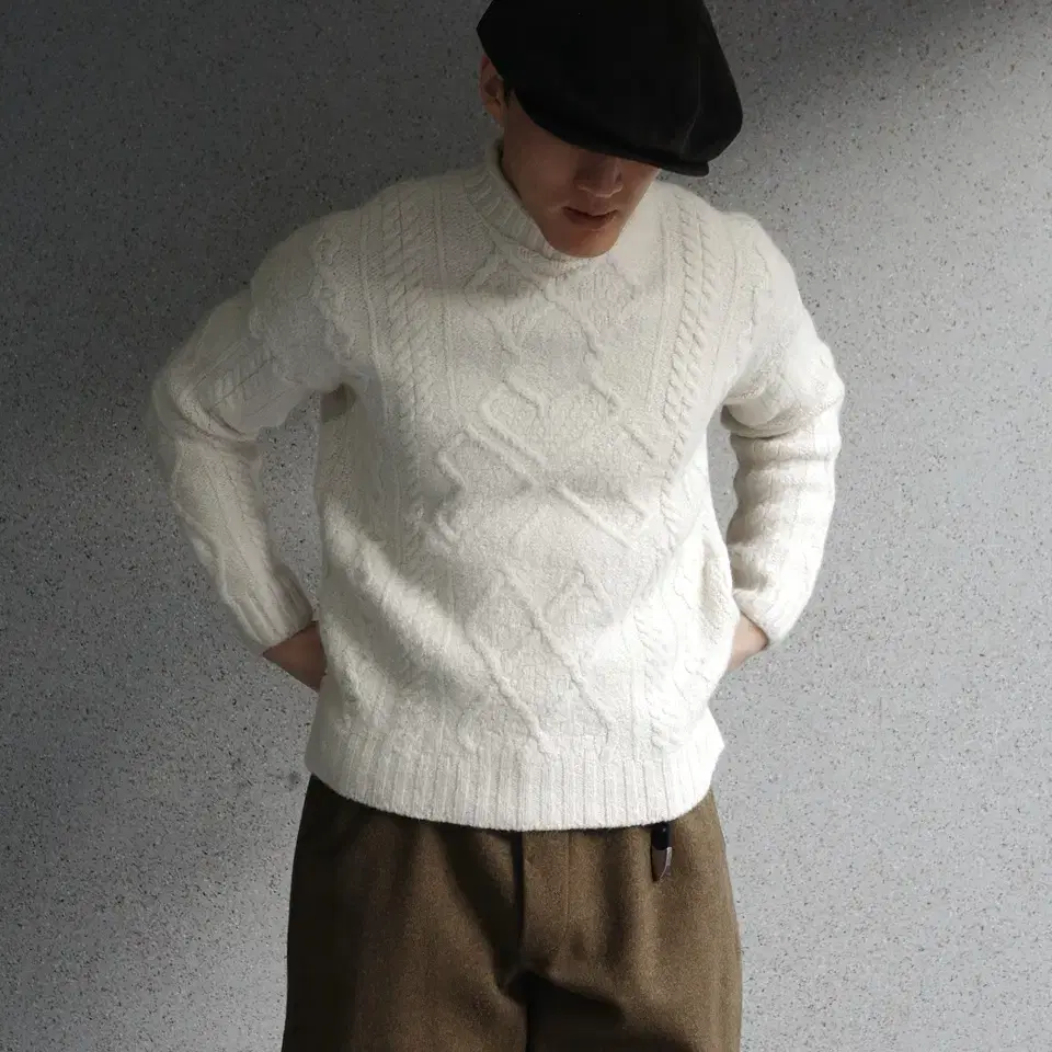 vintage Aran Moc neck fisherman Sweater