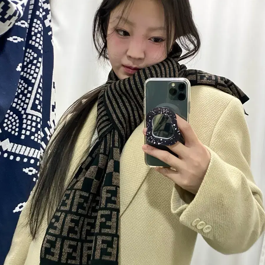 Fendi zucca pattern knit muffler