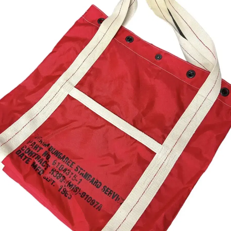 Vintage red nylon tote bag