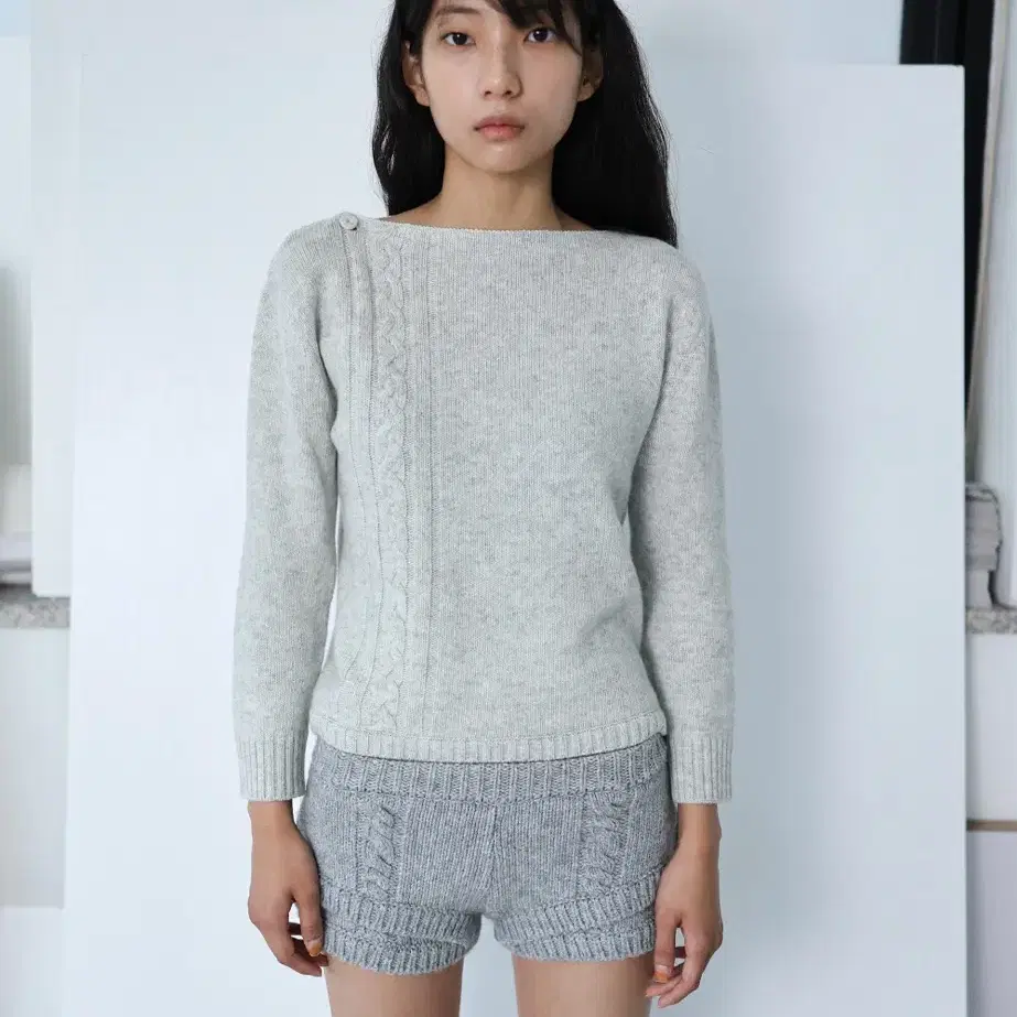 Ulika Sanctus 울리카상투스 Rope knit top (그레이)