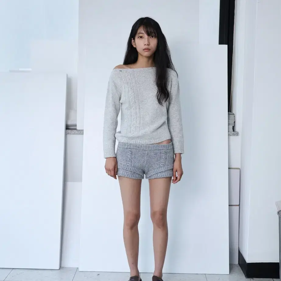 Ulika Sanctus 울리카상투스 Rope knit top (그레이)