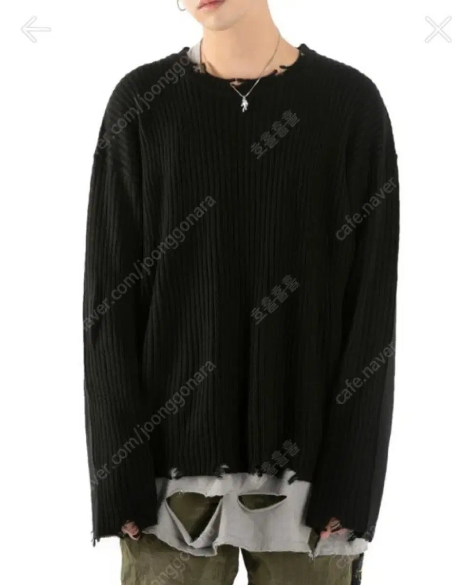 Laoco House Damage Knit Black