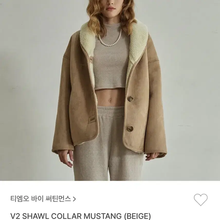 티엠오바이 써틴먼스 무스탕 베이지