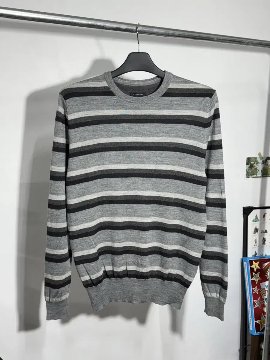 M/ Wool Stripe Knit/ N23