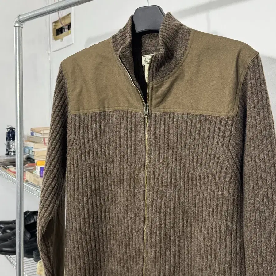 XL/ L.L.Bean Wool Zipup sweater/ N24