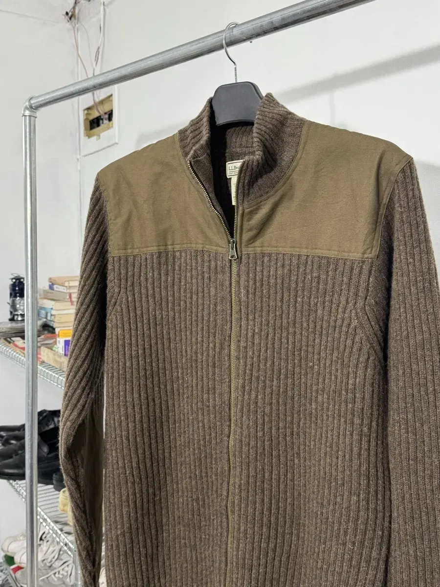 XL/ L.L.Bean Wool Zipup sweater/ N24