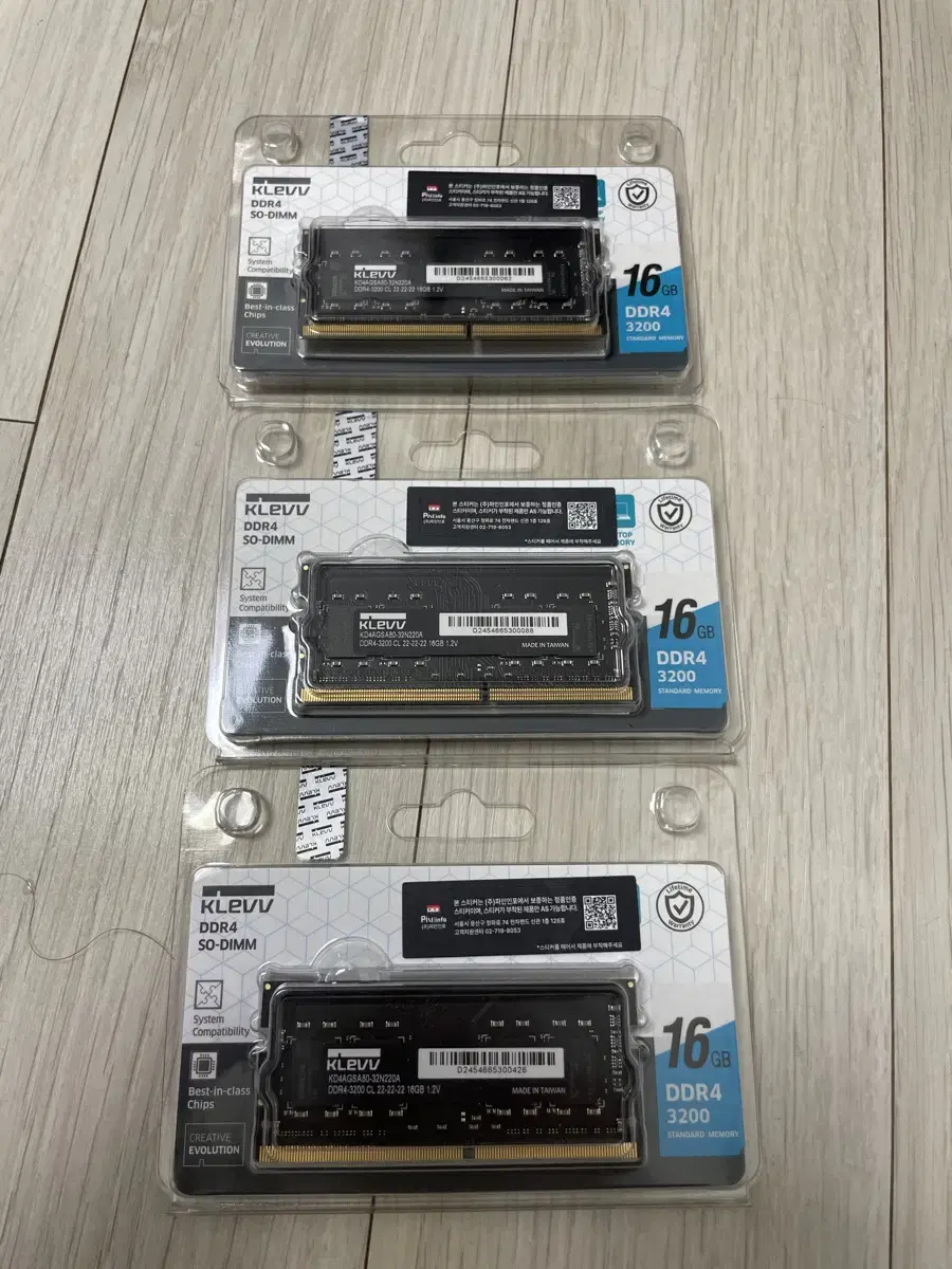 [미개봉]KLEVV 노트북 DDR4-3200 16GB 3개  판매합니다.