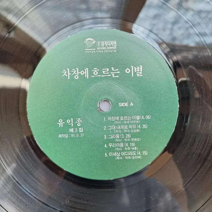 유익종 3집/차창에 흐르는 이별 LP