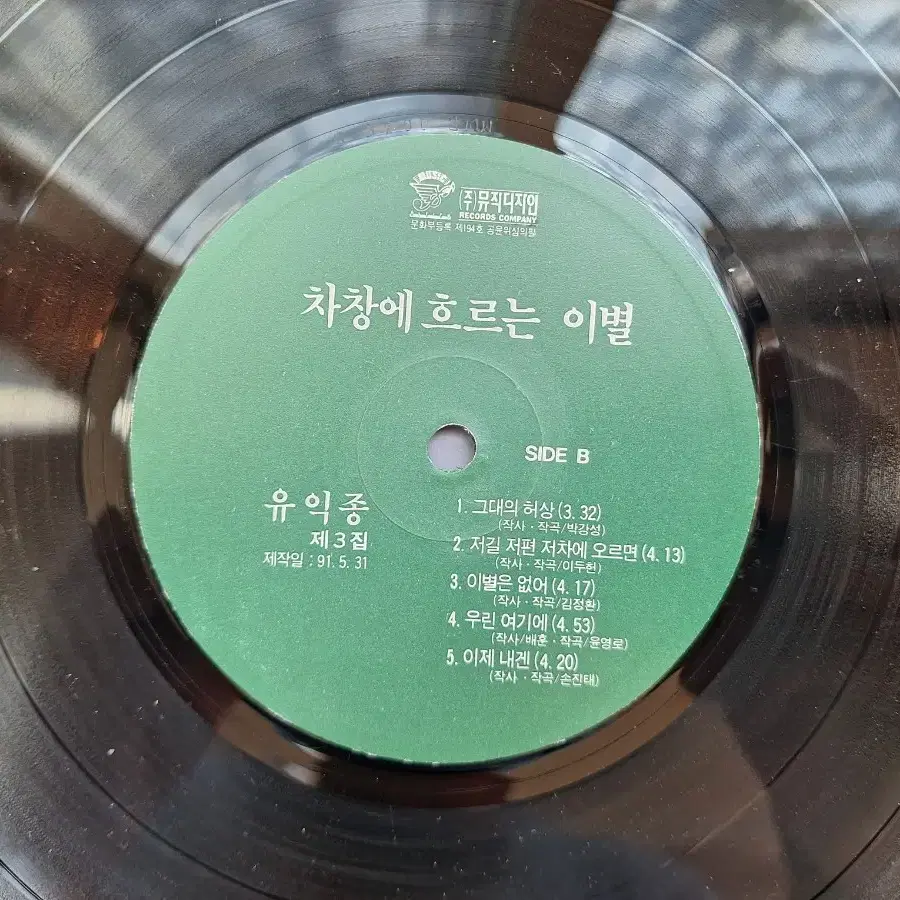 유익종 3집/차창에 흐르는 이별 LP