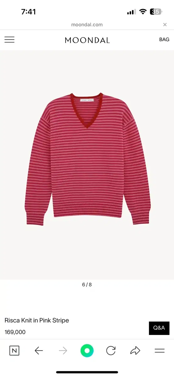 [문달] Risca Knit in Pink Stripe