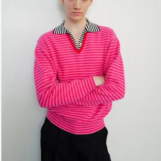 [문달] Risca Knit in Pink Stripe