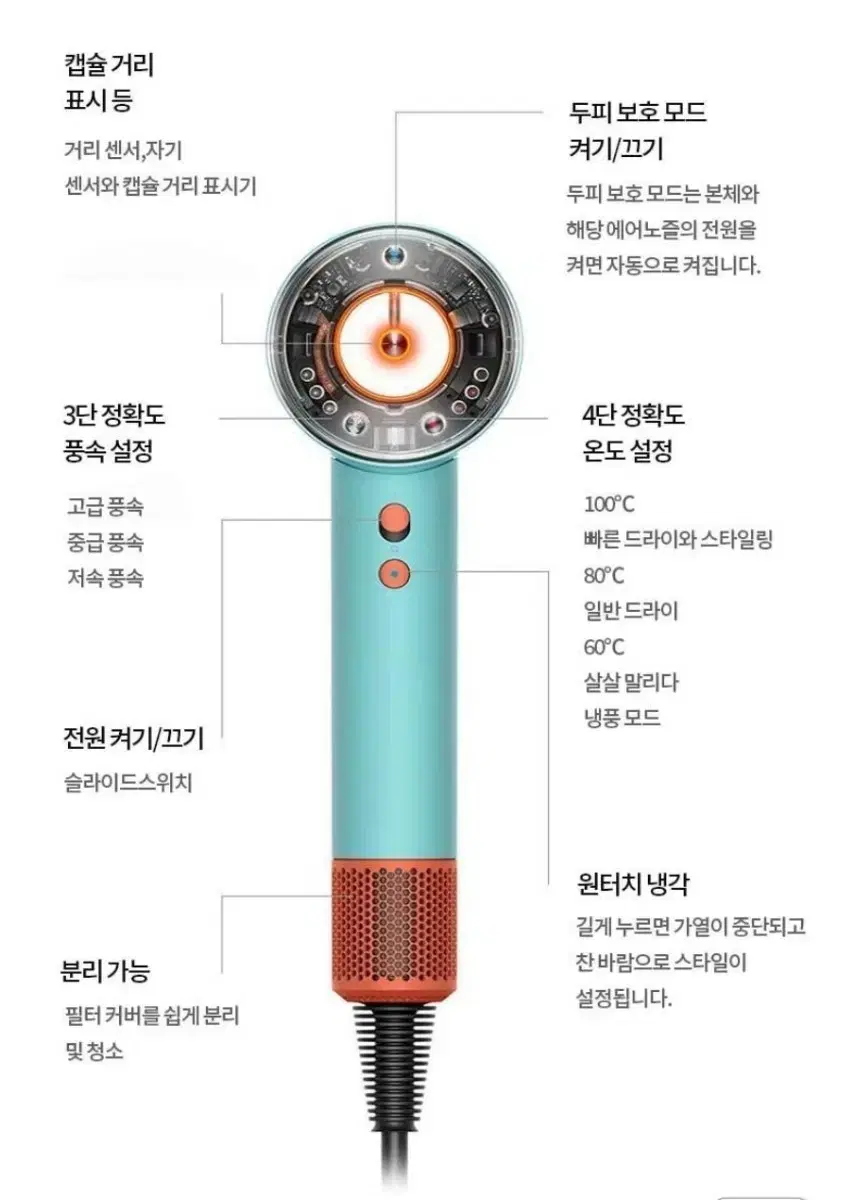 다이슨 슈퍼소닉 뉴럴 반카블루 직구 팝니다