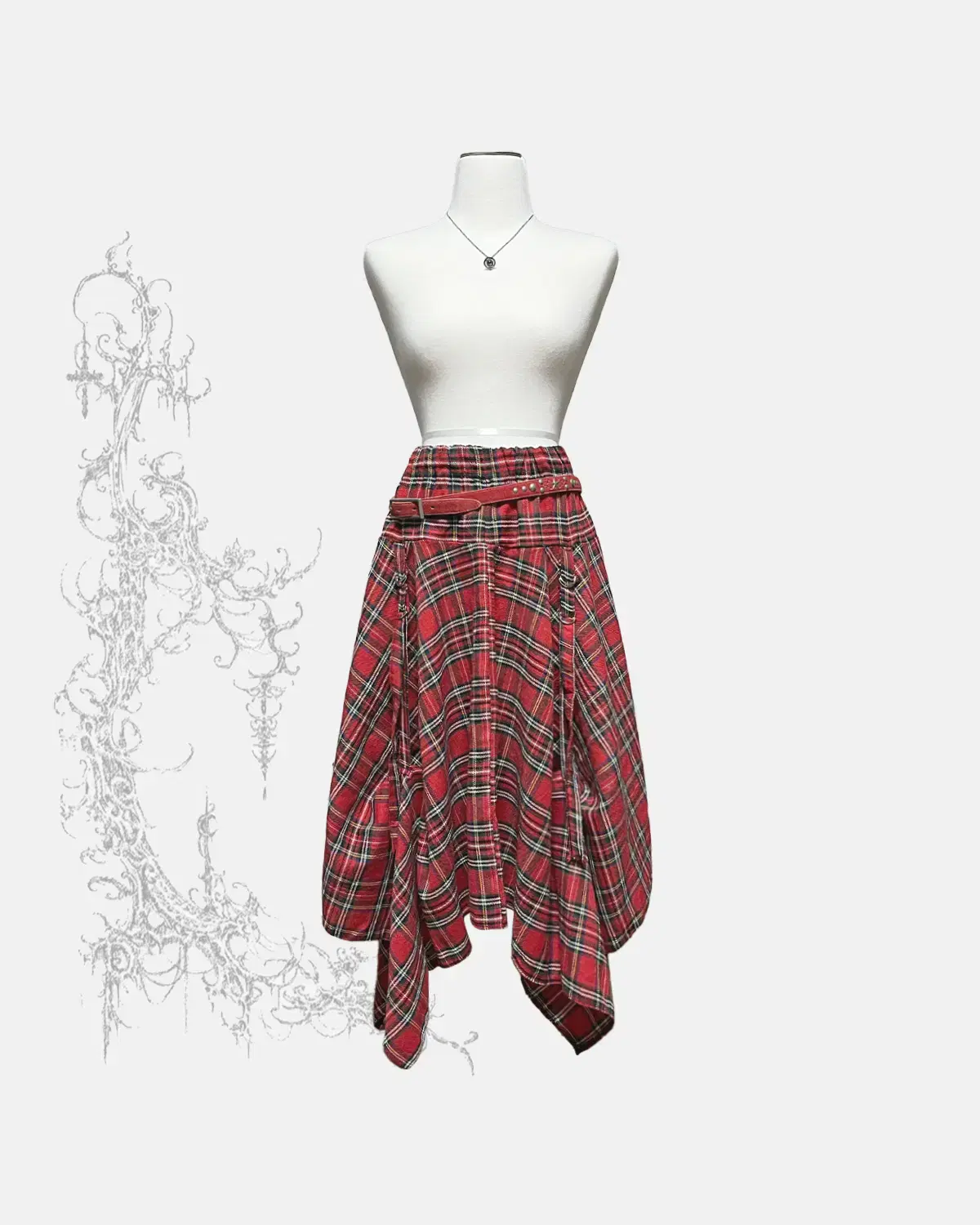 TARTAN CHECK D-RING SKIRT