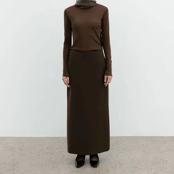 구해요 LFM, Flat H-line Long Skirt / Brown