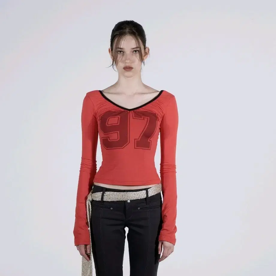 스컬프터 Scoop Back Strap Top Tomato L